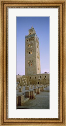 Framed Low angle view of a minaret, Koutoubia Mosque, Marrakech, Morocco Print
