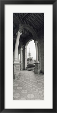 Framed Interiors of a plaza, Plaza De Espana, Seville, Seville Province, Andalusia, Spain Print