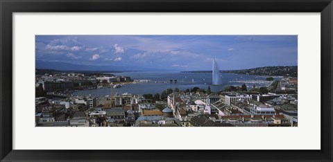 Framed Buildings in a city, Lake Geneva, Lausanne, Switzerland Print