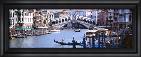Framed Bridge across a river, Rialto Bridge, Grand Canal, Venice, Italy Print