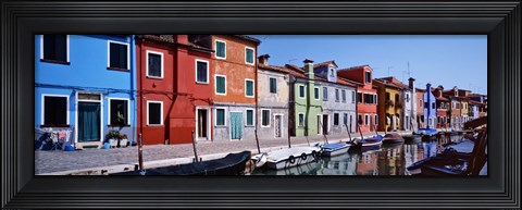 Framed Houses at the waterfront, Burano, Venetian Lagoon, Venice, Italy Print