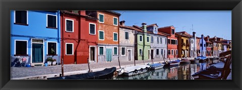 Framed Houses at the waterfront, Burano, Venetian Lagoon, Venice, Italy Print