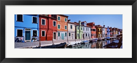 Framed Houses at the waterfront, Burano, Venetian Lagoon, Venice, Italy Print