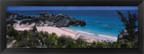 Framed High angle view of a beach, Bermuda Print