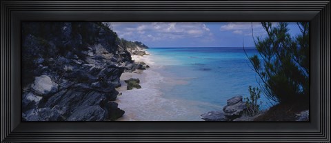 Framed Rocks on the coast, Bermuda Print