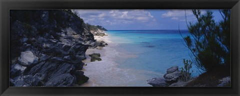 Framed Rocks on the coast, Bermuda Print