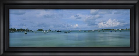 Framed Boats in the sea, Mangrove Bay, Sandys Parish, West End, Bermuda Print