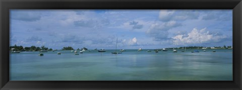 Framed Boats in the sea, Mangrove Bay, Sandys Parish, West End, Bermuda Print