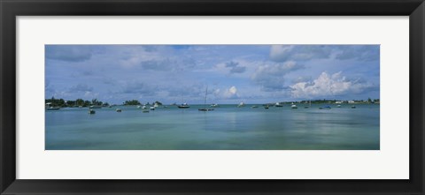 Framed Boats in the sea, Mangrove Bay, Sandys Parish, West End, Bermuda Print