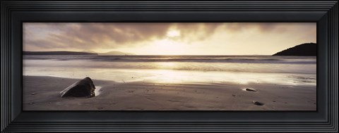 Framed Sunset over the sea, Whitesand Bay, Pembrokeshire, Wales Print