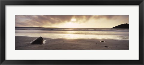 Framed Sunset over the sea, Whitesand Bay, Pembrokeshire, Wales Print
