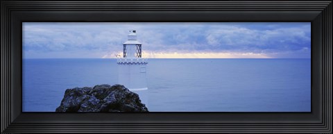 Framed Lighthouse at the seaside, Start Point Lighthouse, Devon, England Print