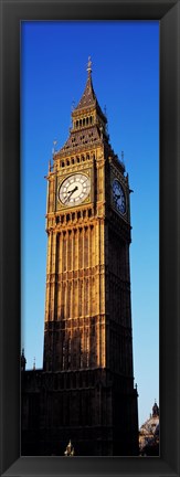 Framed Low angle view of a clock tower, Big Ben, Houses of Parliament, London, England Print