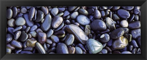 Framed Close-up of pebbles, Sandymouth Beach, Cornwall, England Print