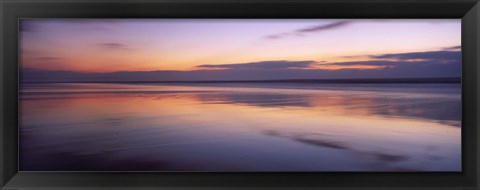 Framed Sunset over the sea, Sandymouth bay, Bude, Cornwall, England Print