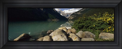 Framed Stones at the lakeside, Lake Louise, Banff National Park, Alberta, Canada Print