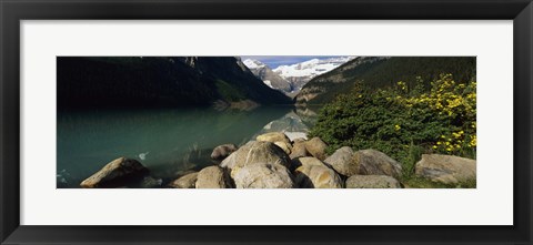 Framed Stones at the lakeside, Lake Louise, Banff National Park, Alberta, Canada Print