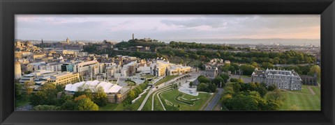 Framed High angle view of a city, Holyrood Palace, Our Dynamic Earth and Scottish Parliament Building, Edinburgh, Scotland Print