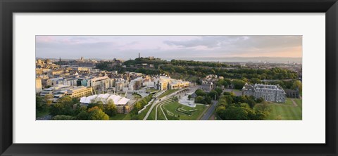 Framed High angle view of a city, Holyrood Palace, Our Dynamic Earth and Scottish Parliament Building, Edinburgh, Scotland Print