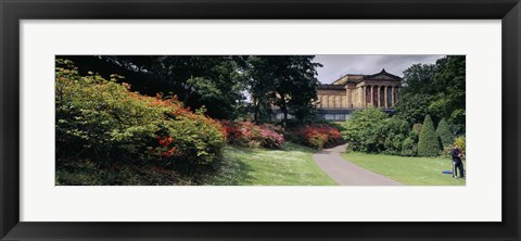 Framed Man standing in a formal garden near an art museum, National Gallery of Scotland, Edinburgh, Scotland Print