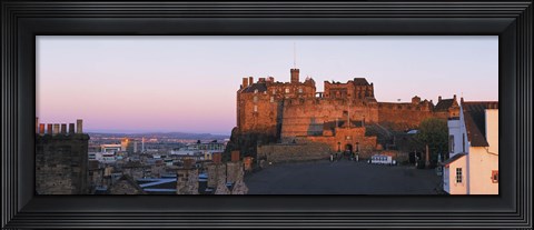 Framed Castle in a city, Edinburgh Castle, Edinburgh, Scotland Print