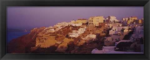 Framed Town on a cliff, Santorini, Greece Print