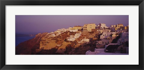 Framed Town on a cliff, Santorini, Greece Print