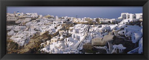 Framed High angle view of a town, Santorini, Greece (day) Print