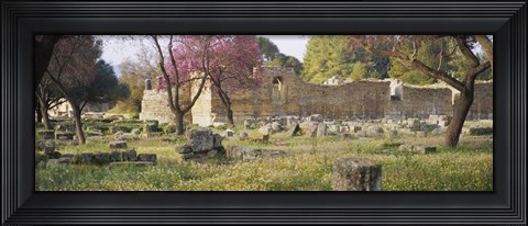 Framed Ruins of a building, Ancient Olympia, Peloponnese, Greece Print