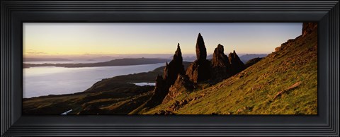 Framed Rock formations on the coast, Old Man of Storr, Trotternish, Isle of Skye, Scotland Print