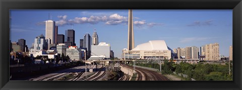 Framed Buildings in a city, CN Tower, Toronto, Ontario, Canada Print