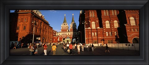 Framed Tourists walking in front of a museum, State Historical Museum, Red Square, Moscow, Russia Print