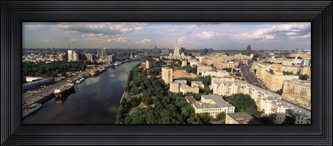 Framed Aerial view of a city, Moscow, Russia Print