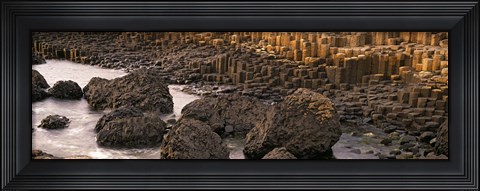 Framed Basalt columns of Giant&#39;s Causeway, Antrim Coast, Northern Ireland. Print