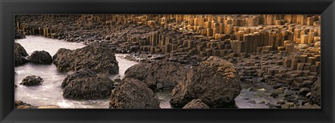 Framed Basalt columns of Giant&#39;s Causeway, Antrim Coast, Northern Ireland. Print