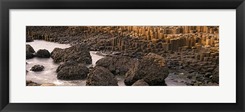 Framed Basalt columns of Giant&#39;s Causeway, Antrim Coast, Northern Ireland. Print