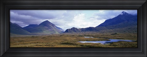Framed Misty mountain landscape, Glen Sligachan, Isle of Skye, Scotland. Print