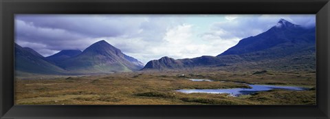 Framed Misty mountain landscape, Glen Sligachan, Isle of Skye, Scotland. Print