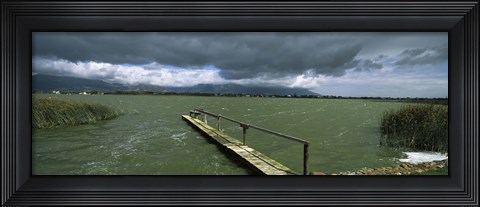 Framed Pier on the lake, Zeekoevlei Lake, Cape Town, Western Cape Province, South Africa Print