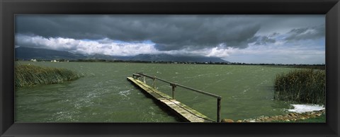 Framed Pier on the lake, Zeekoevlei Lake, Cape Town, Western Cape Province, South Africa Print