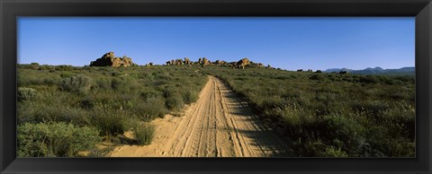 Framed Dirt road passing through a landscape, Kouebokkeveld, Western Cape Province, South Africa Print