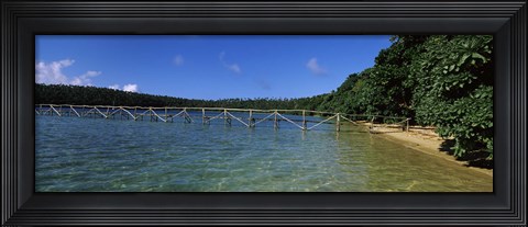 Framed Dock in the sea, Vava&#39;u, Tonga, South Pacific Print