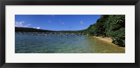 Framed Dock in the sea, Vava&#39;u, Tonga, South Pacific Print