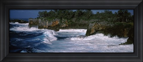 Framed Waves breaking on the coast, Vava&#39;u, Tonga, South Pacific Print
