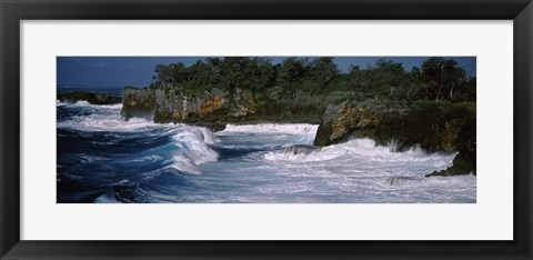 Framed Waves breaking on the coast, Vava&#39;u, Tonga, South Pacific Print