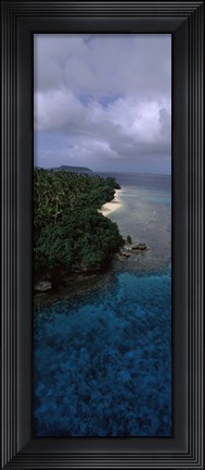 Framed Aerial view of a coastline, Vava&#39;u, Tonga, South Pacific Print
