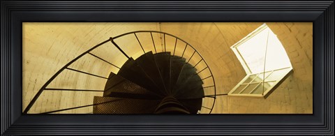 Framed Low angle view of a spiral staircase of a lighthouse, Key West lighthouse, Key West, Florida, USA Print