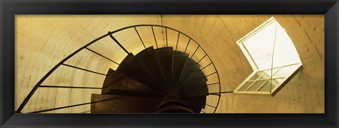 Framed Low angle view of a spiral staircase of a lighthouse, Key West lighthouse, Key West, Florida, USA Print