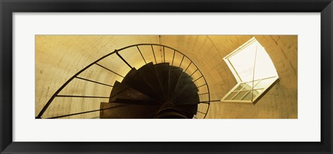 Framed Low angle view of a spiral staircase of a lighthouse, Key West lighthouse, Key West, Florida, USA Print