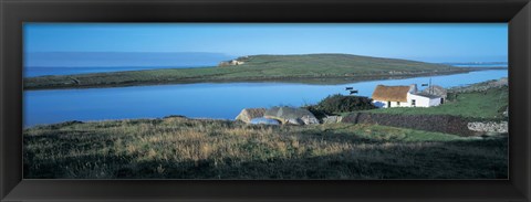 Framed High angle view of cottages at the coast, Allihies, County Cork, Munster Province, Republic of Ireland Print